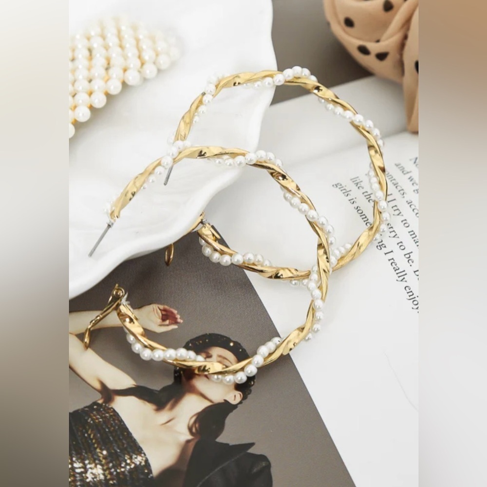 Hello Molly Twisted Words Gold Hoops
